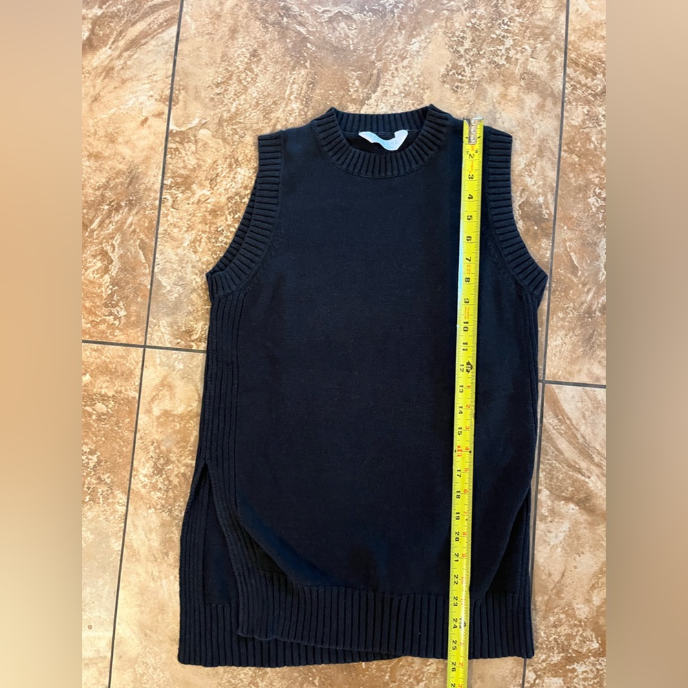 Everlane "The Open Knit Tank Vest" Black Side Slit - Size Medium - Picture 11 of 12